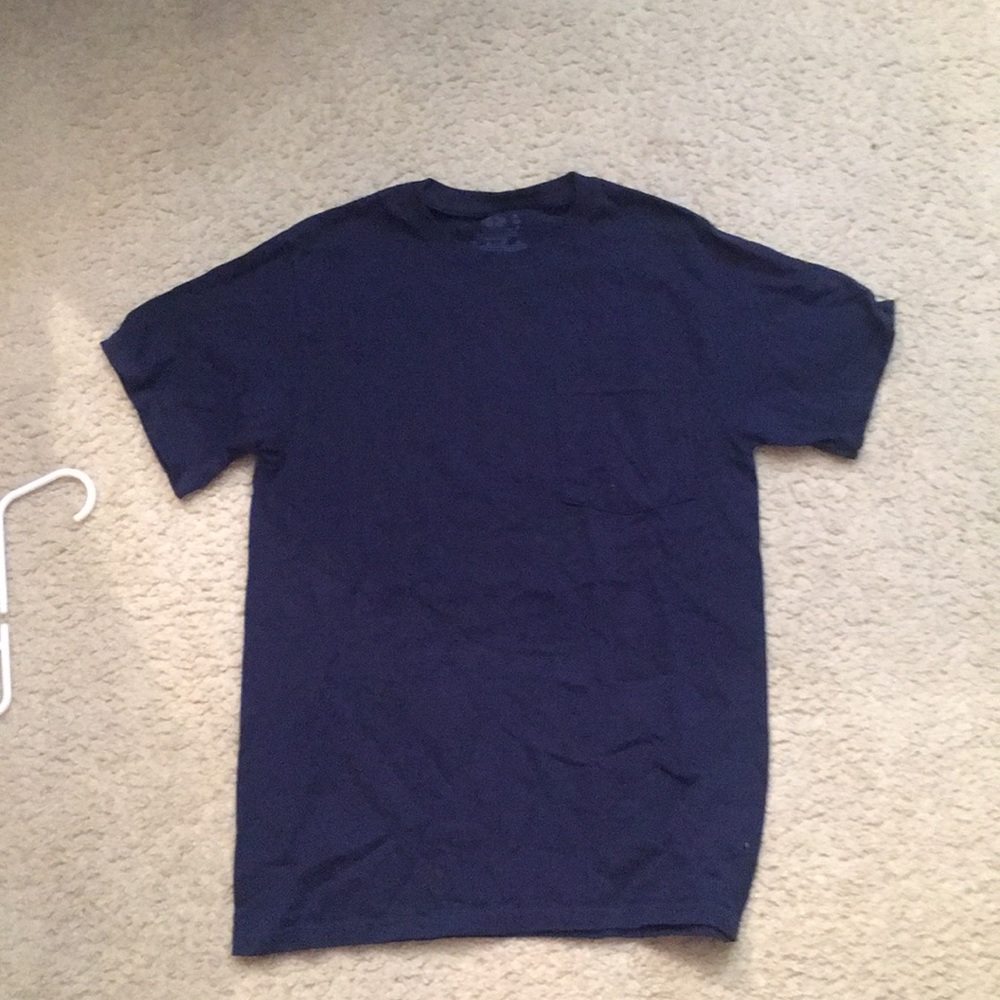Plain dark blue pocket tee